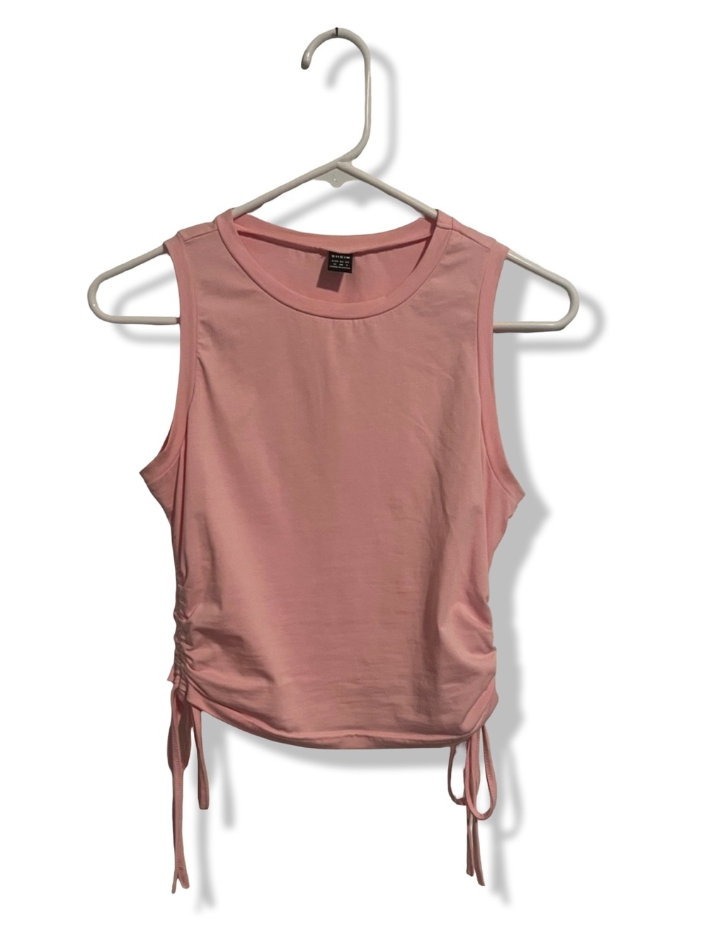 SHEIN Light Pink Side-Ruched Tank Top